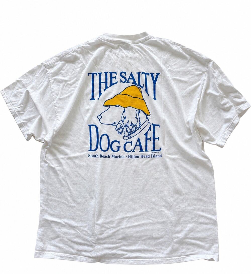 Vintage 1989 Salty Dog Cafe T Shirt XL Hilton Head Island Hanes Beefy-T USA